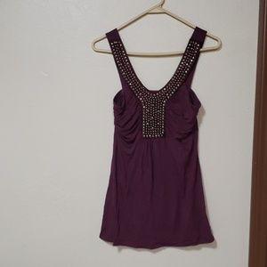 Chic Bedazzled Purple Tanktop